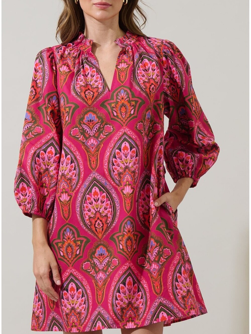 NWT Sugarlips Azura Paisley Eira Poplin Mini Dress - Size 1X
